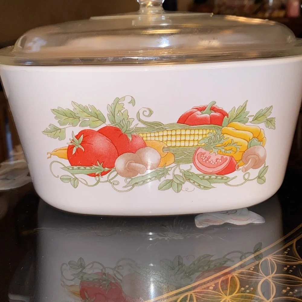 Vintage 1985-1999 Corning Ware 3L GARDEN HARVEST Casserole Dish A-3-B w/ Lid